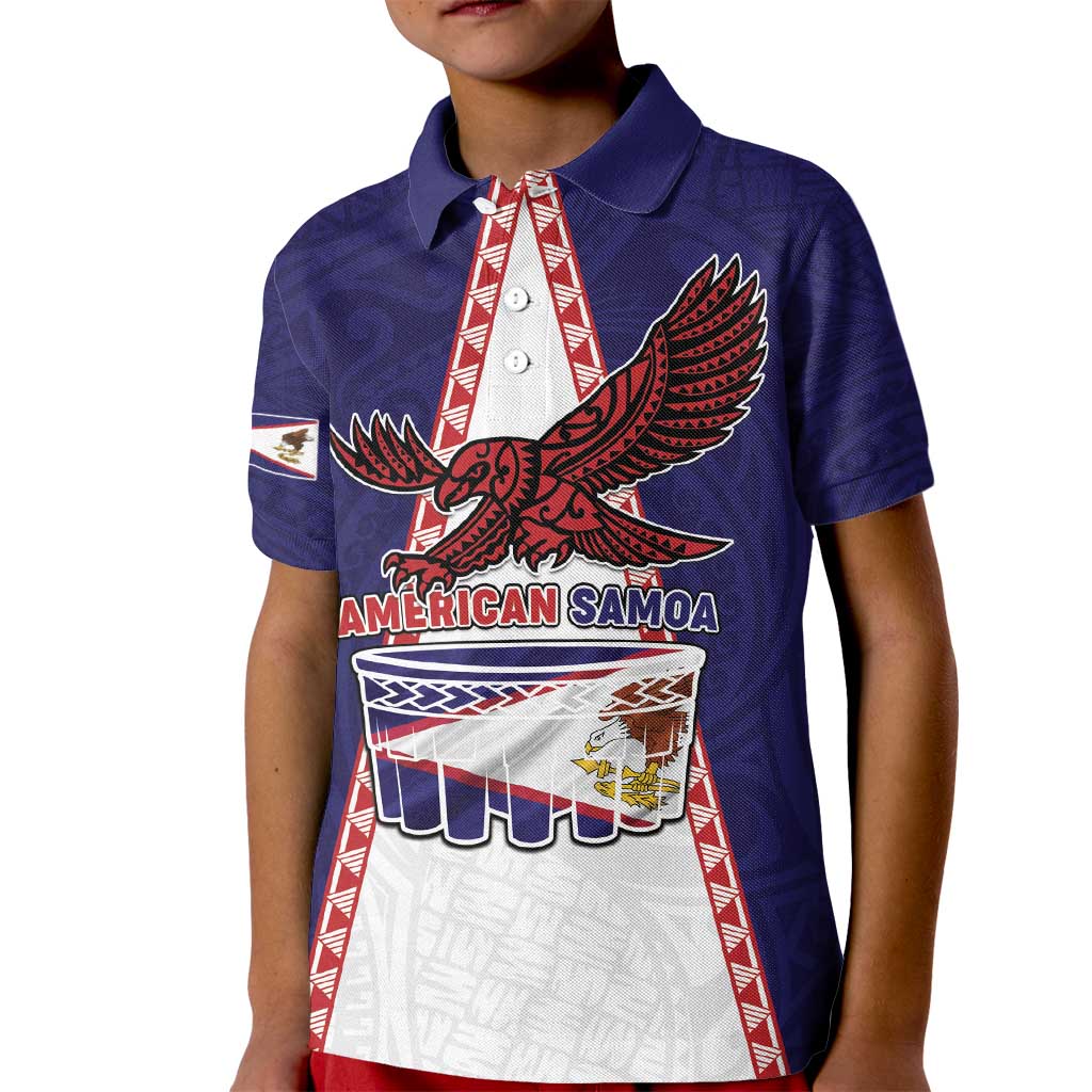Personalised American Samoa Flag Day Kid Polo Shirt Flag Style