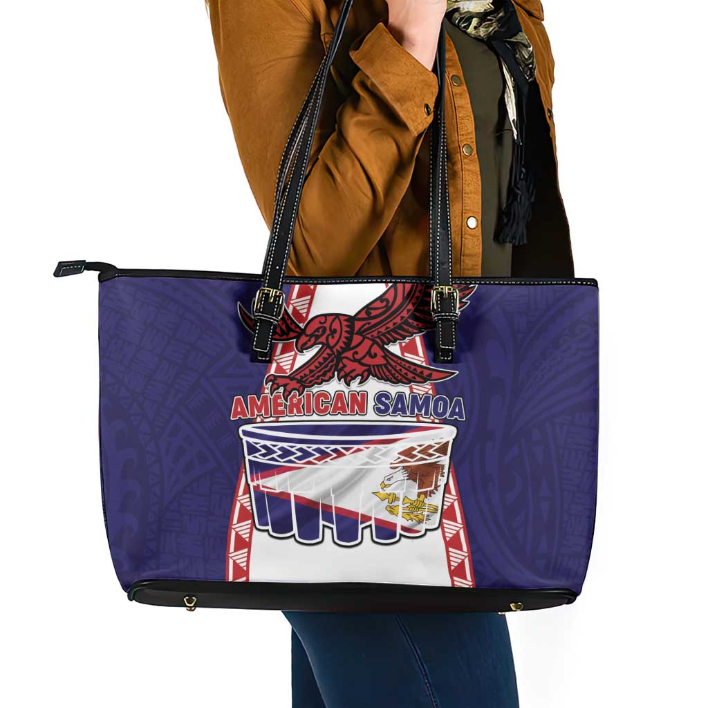 American Samoa Flag Day Leather Tote Bag Flag Style
