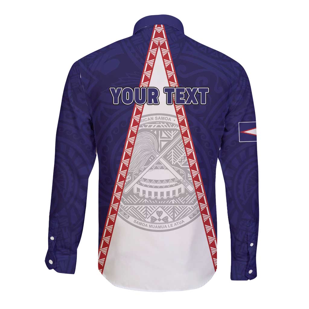 Personalised American Samoa Flag Day Long Sleeve Button Shirt Flag Style