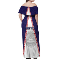 Personalised American Samoa Flag Day Off Shoulder Maxi Dress Flag Style