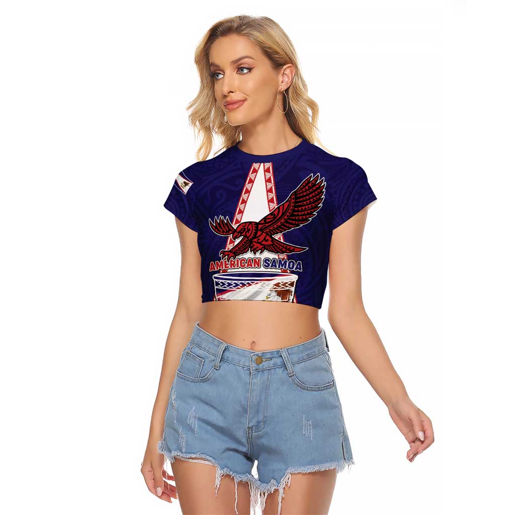 Personalised American Samoa Flag Day Raglan Cropped T Shirt Flag Style
