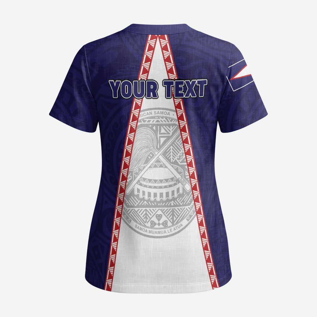 Personalised American Samoa Flag Day Scrub Top Flag Style LT05 - Polynesian Pride