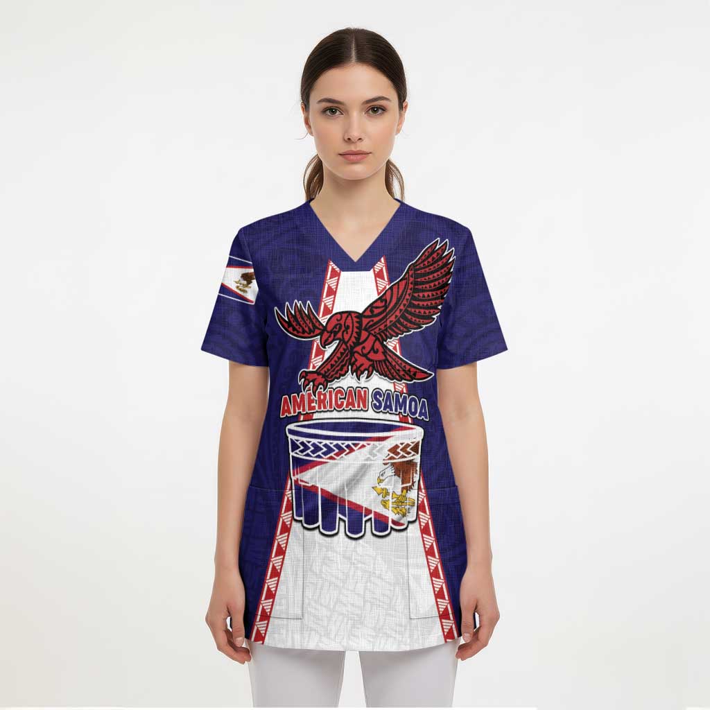 Personalised American Samoa Flag Day Scrub Top Flag Style LT05 - Polynesian Pride