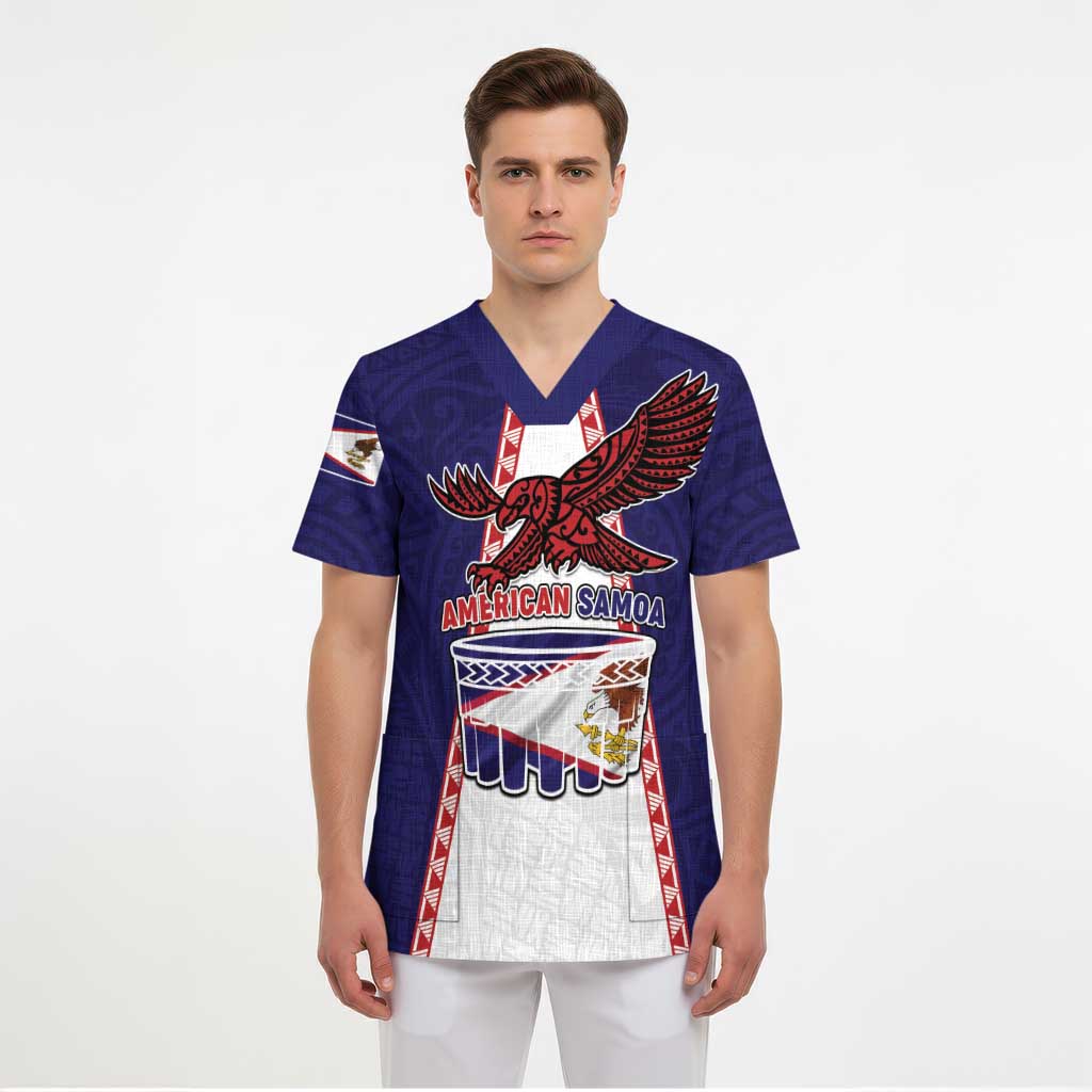 Personalised American Samoa Flag Day Scrub Top Flag Style LT05 - Polynesian Pride