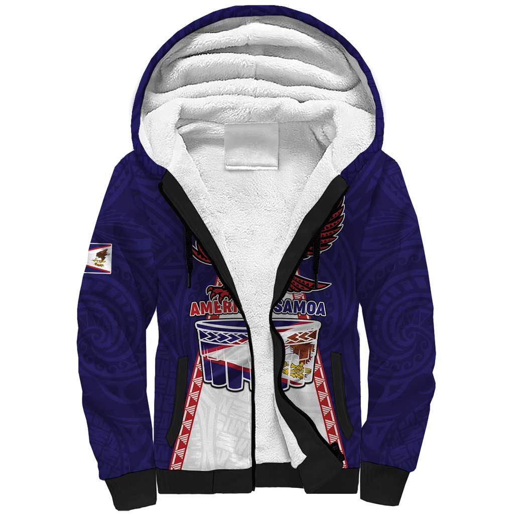 Personalised American Samoa Flag Day Sherpa Hoodie Flag Style