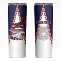 Personalised American Samoa Flag Day Skinny Tumbler Flag Style LT05 Blue - Polynesian Pride
