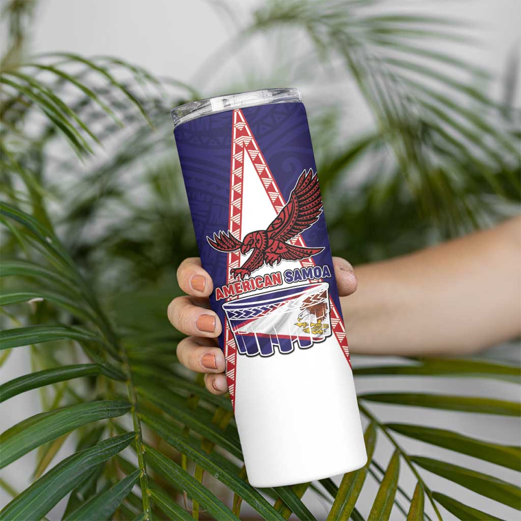 Personalised American Samoa Flag Day Skinny Tumbler Flag Style LT05 - Polynesian Pride