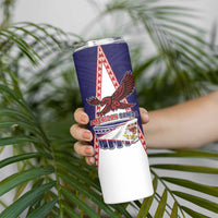 Personalised American Samoa Flag Day Skinny Tumbler Flag Style LT05 - Polynesian Pride