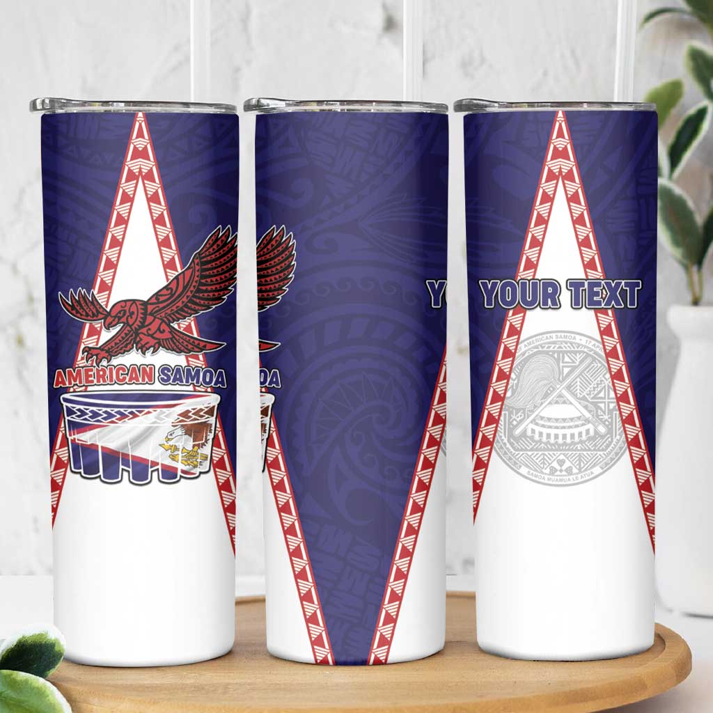 Personalised American Samoa Flag Day Skinny Tumbler Flag Style LT05 - Polynesian Pride