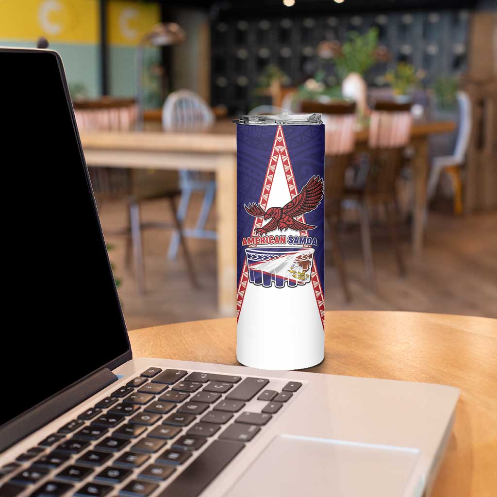 Personalised American Samoa Flag Day Skinny Tumbler Flag Style LT05 - Polynesian Pride