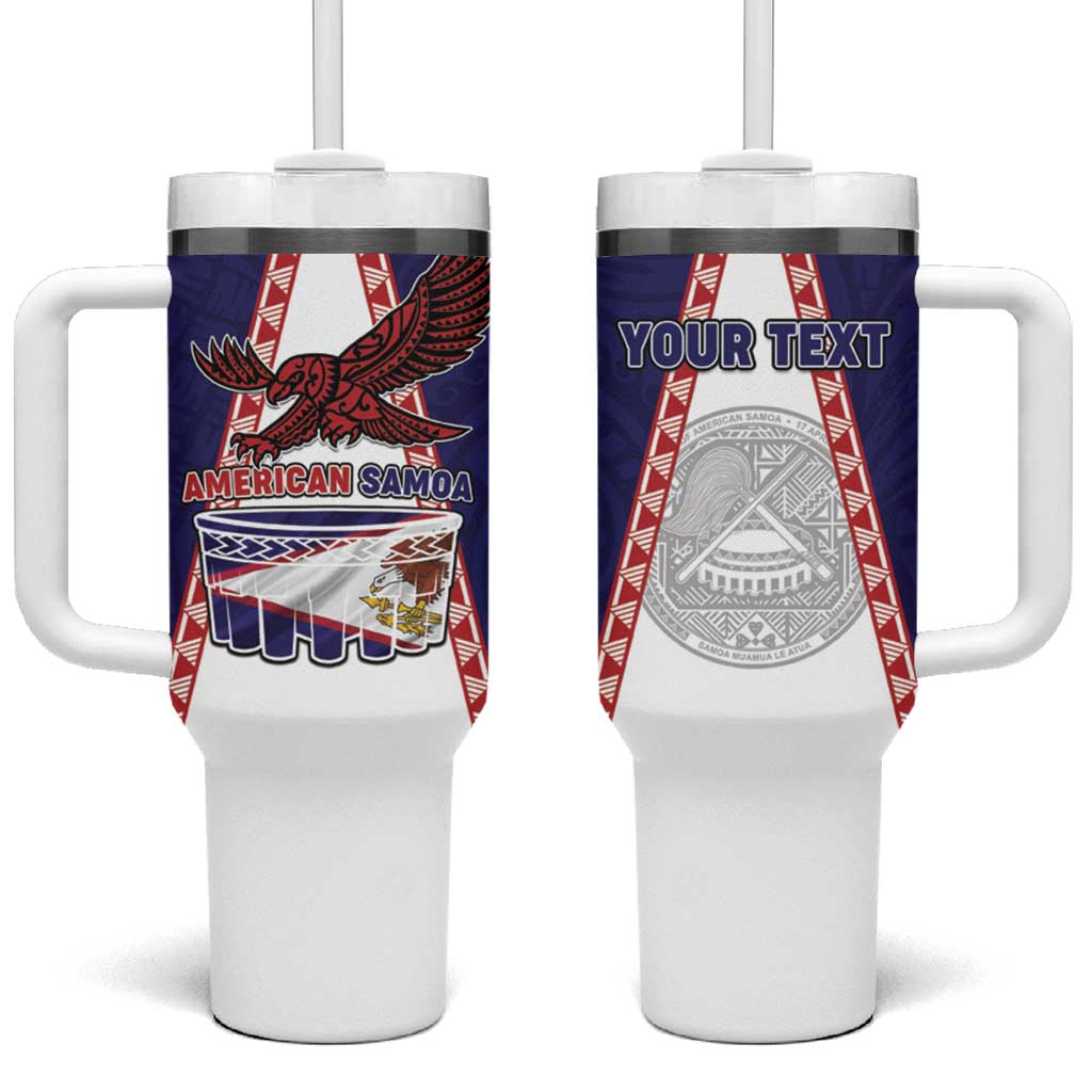 Personalised American Samoa Flag Day Tumbler With Handle Flag Style LT05 One Size: 40 oz Blue - Polynesian Pride