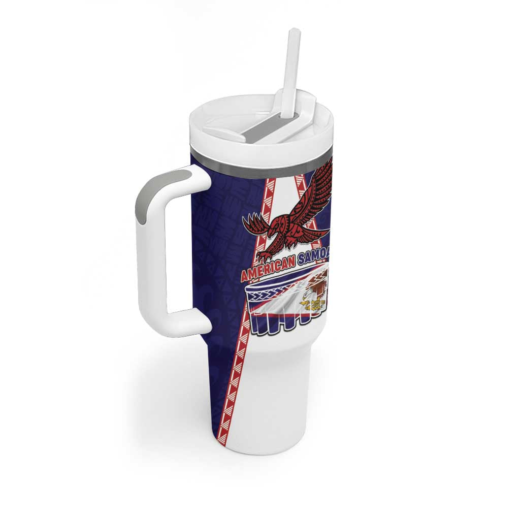 Personalised American Samoa Flag Day Tumbler With Handle Flag Style LT05 - Polynesian Pride