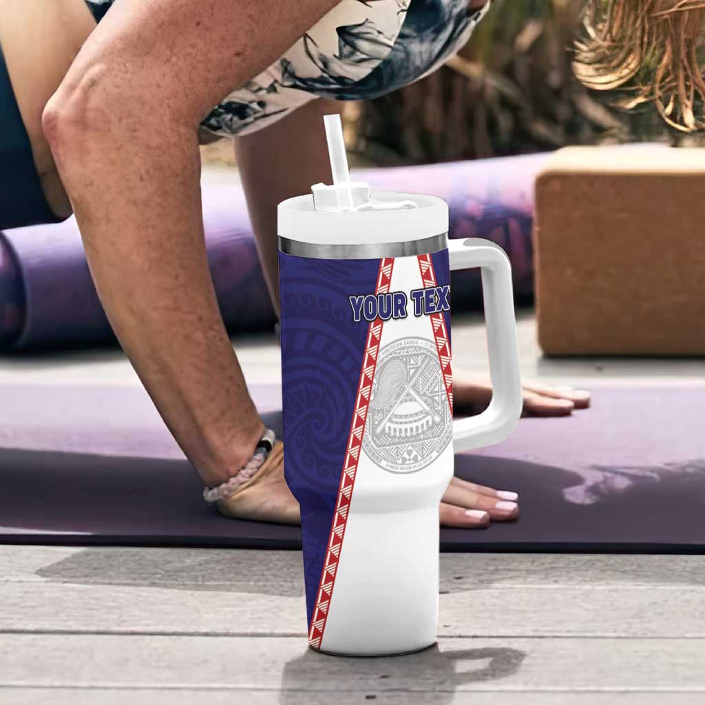 Personalised American Samoa Flag Day Tumbler With Handle Flag Style LT05 - Polynesian Pride