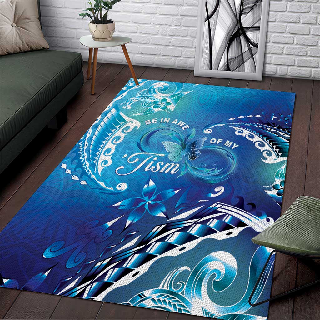 Polynesia Autism Awareness Area Rug Be In Awe Of My 'Tism