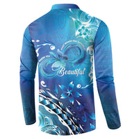 Polynesia Autism Awareness Button Sweatshirt Be In Awe Of My 'Tism