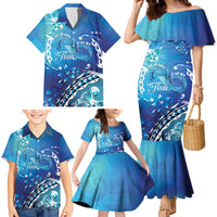 Polynesia Autism Awareness Family Matching Mermaid Dress and Hawaiian Shirt Be In Awe Of My 'Tism