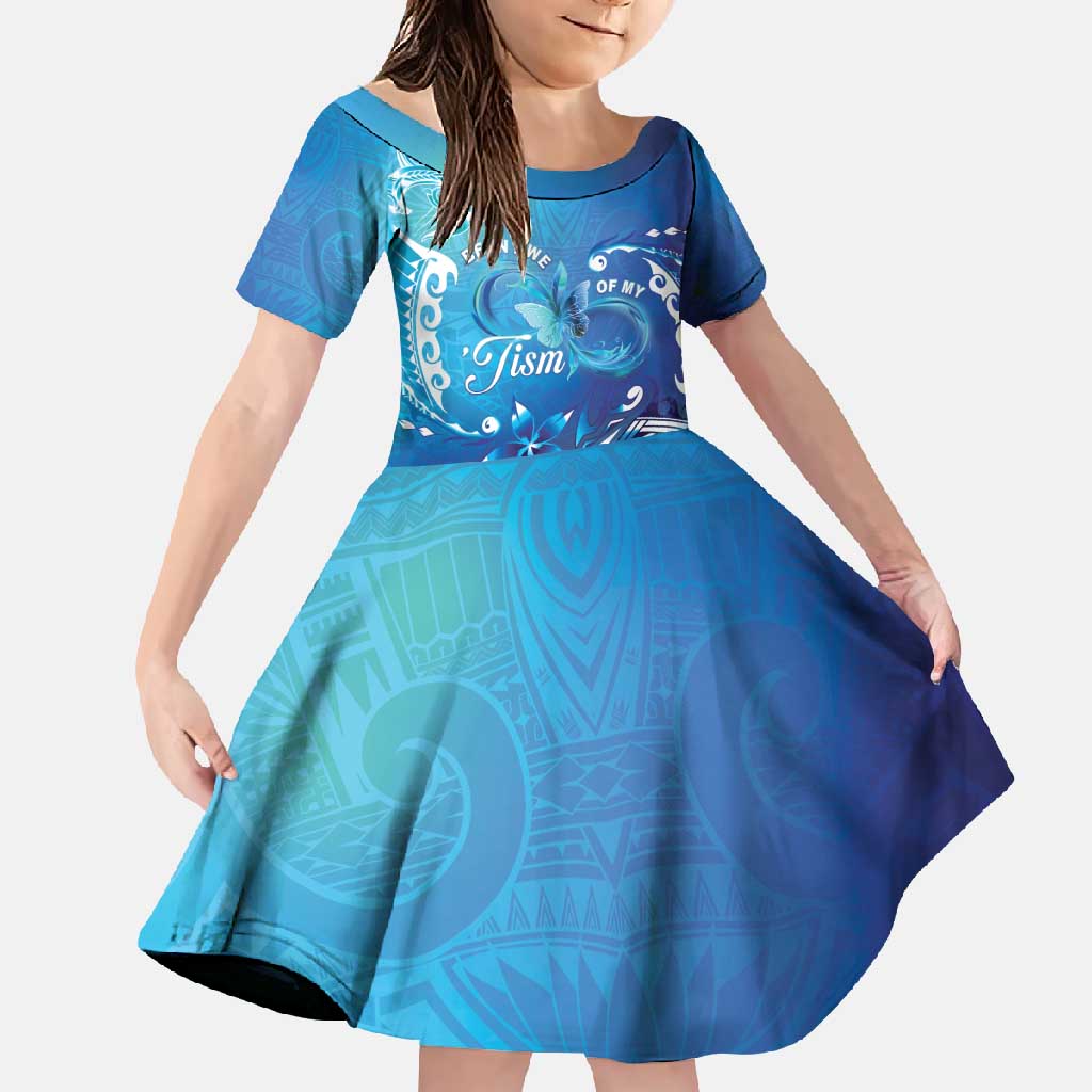 Polynesia Autism Awareness Family Matching Off Shoulder Maxi Dress and Hawaiian Shirt Be In Awe Of My 'Tism