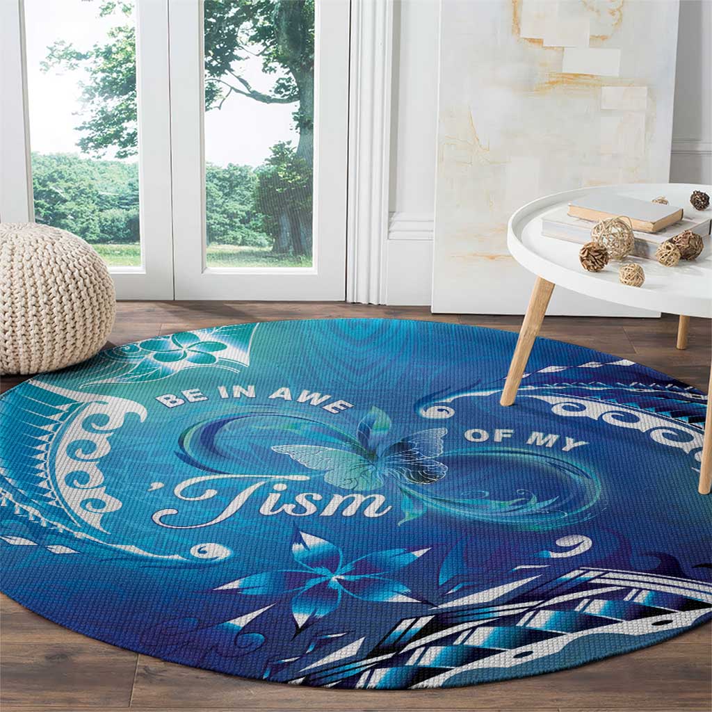 Polynesia Autism Awareness Round Carpet Be In Awe Of My 'Tism