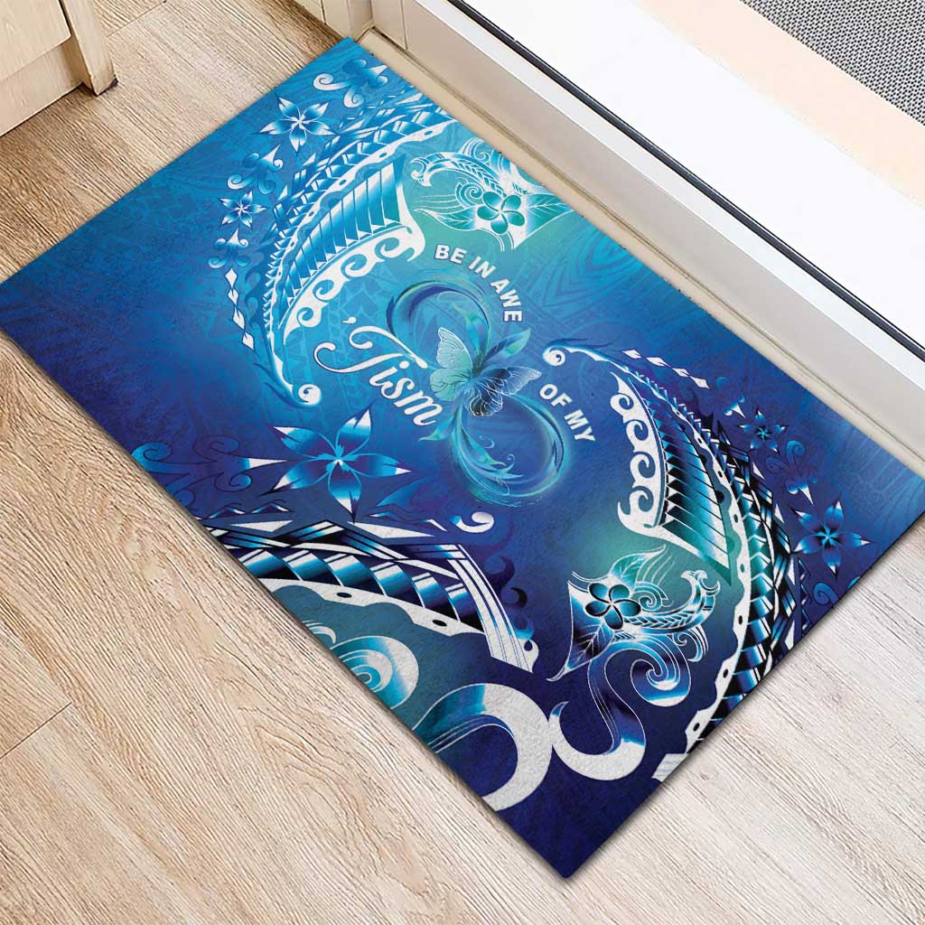 Polynesia Autism Awareness Rubber Doormat Be In Awe Of My 'Tism