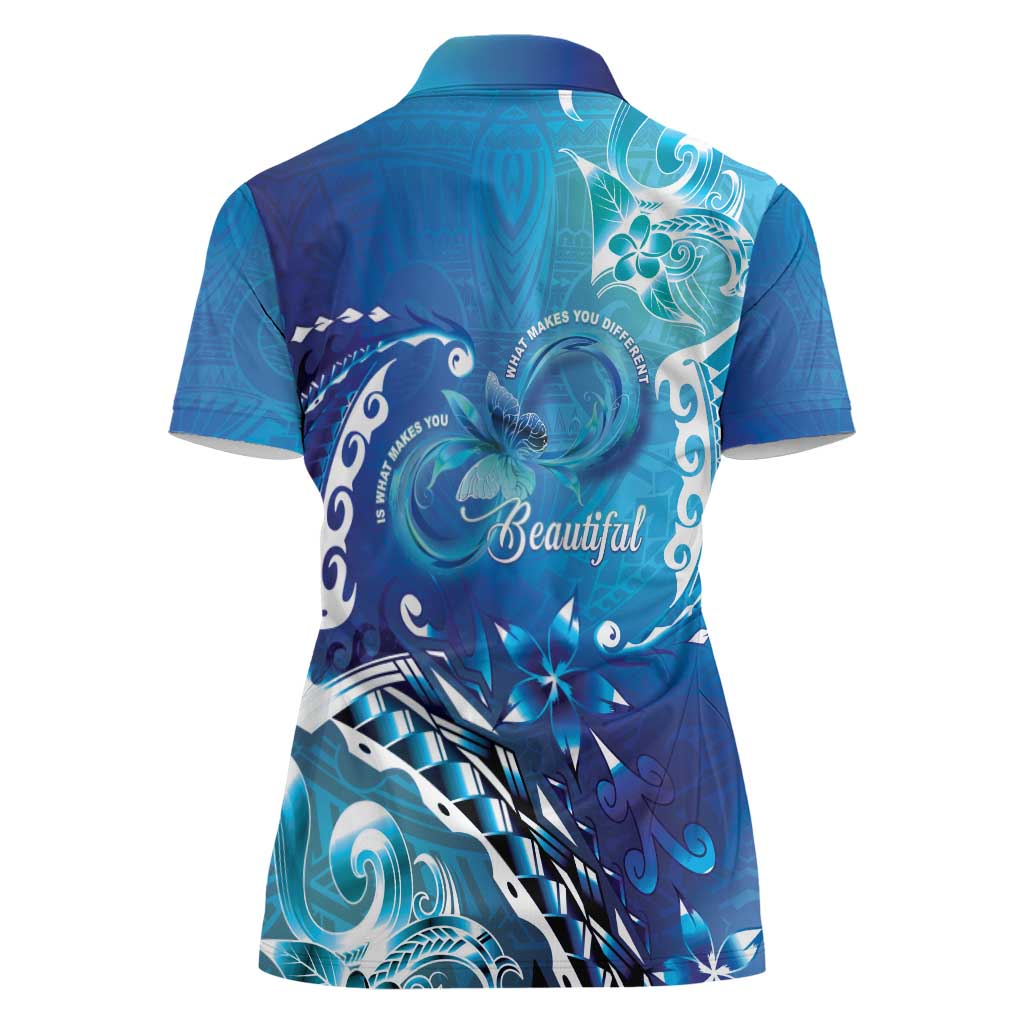 Polynesia Autism Awareness Women Polo Shirt Be In Awe Of My 'Tism