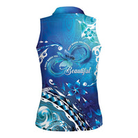 Polynesia Autism Awareness Women Sleeveless Polo Shirt Be In Awe Of My 'Tism