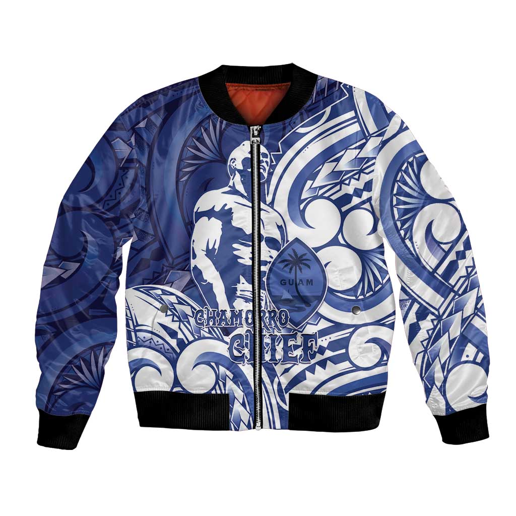 Guam Chief Kepuha Bomber Jacket Chamorro Pride LT05 Unisex Blue - Polynesian Pride