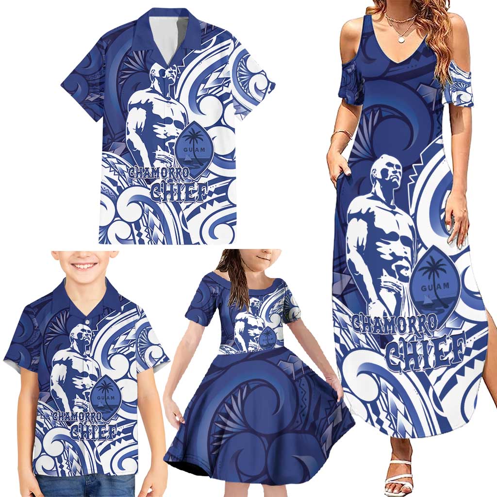 Guam Chief Kepuha Family Matching Summer Maxi Dress and Hawaiian Shirt Chamorro Pride