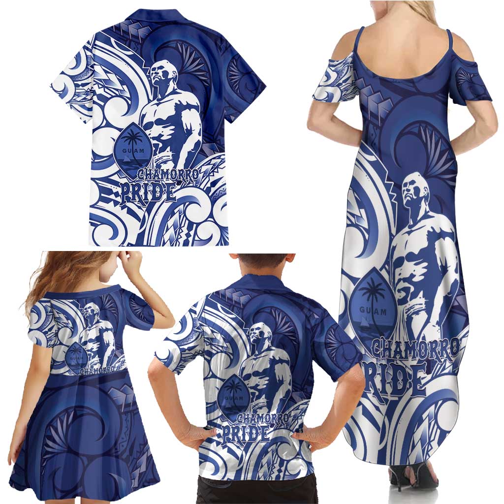 Guam Chief Kepuha Family Matching Summer Maxi Dress and Hawaiian Shirt Chamorro Pride