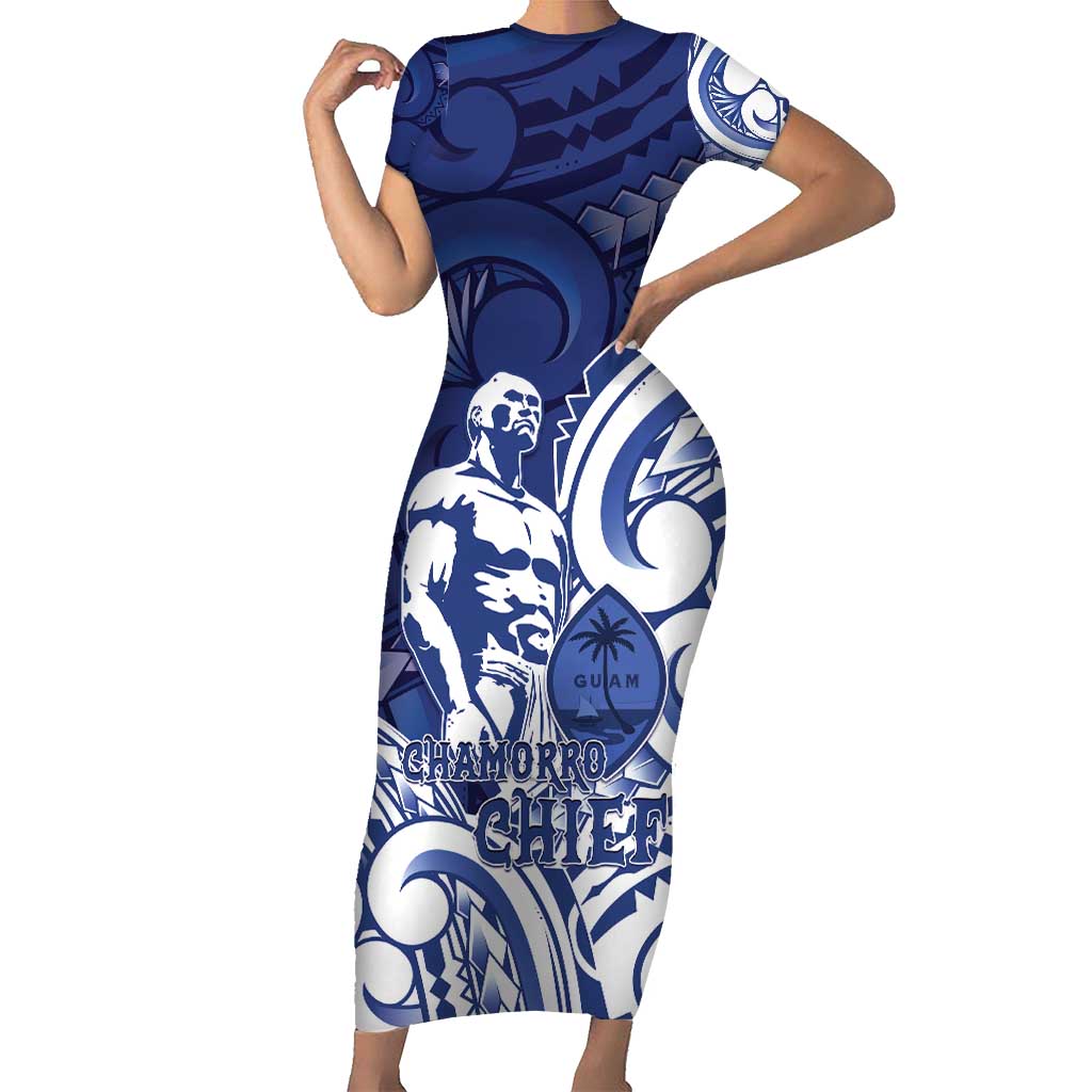 Guam Chief Kepuha Short Sleeve Bodycon Dress Chamorro Pride