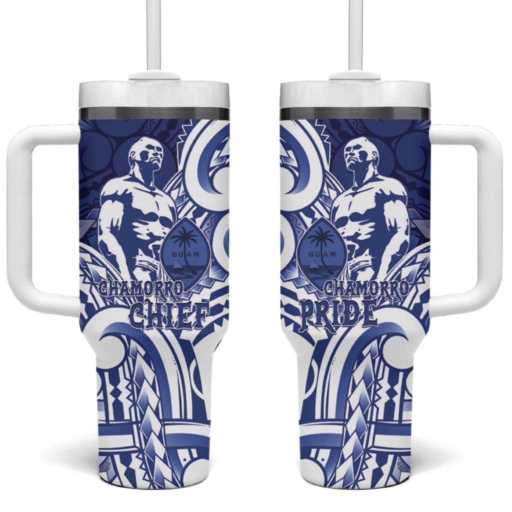 Guam Chief Kepuha Tumbler With Handle Chamorro Pride LT05 One Size: 40 oz Blue - Polynesian Pride