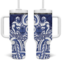 Guam Chief Kepuha Tumbler With Handle Chamorro Pride LT05 One Size: 40 oz Blue - Polynesian Pride