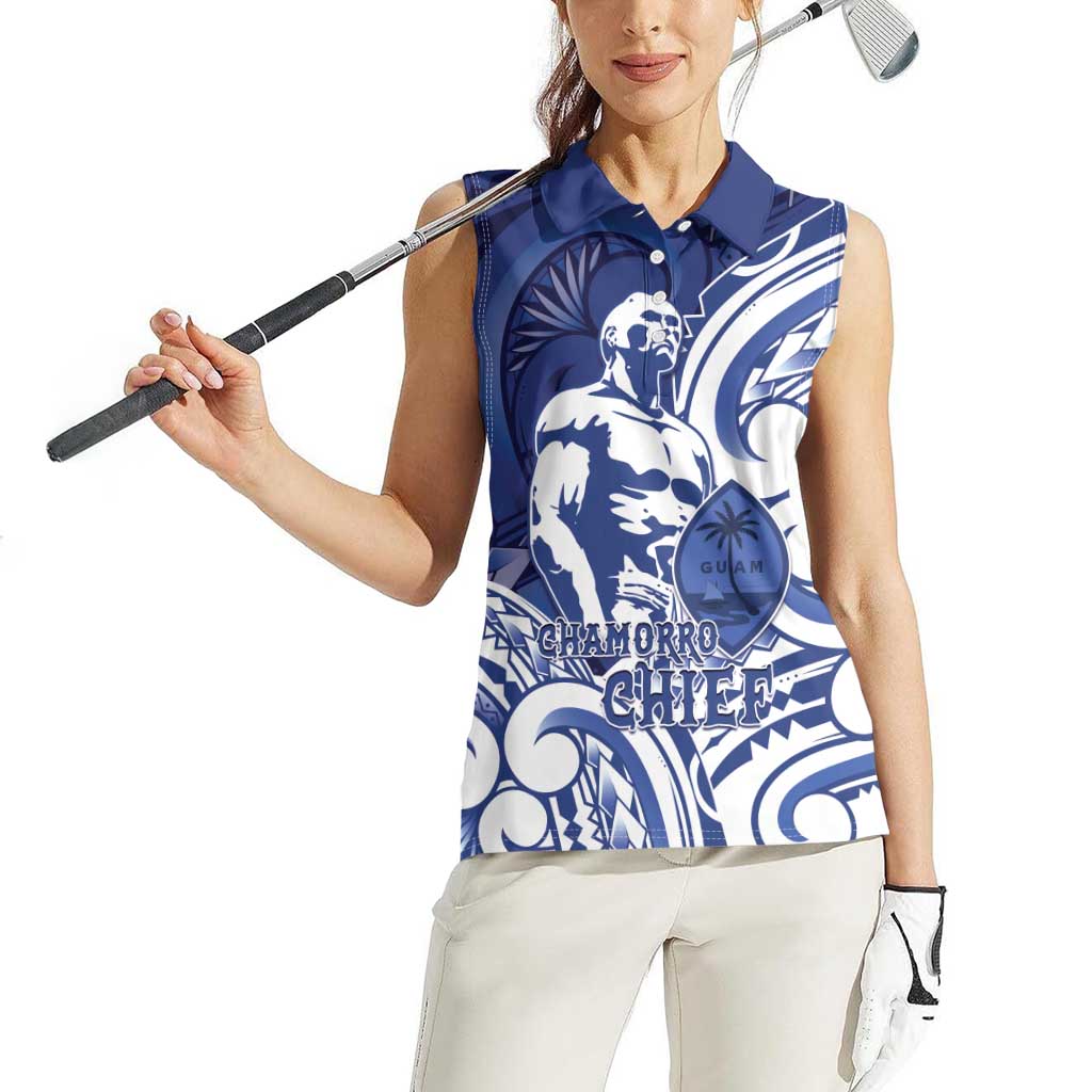 Guam Chief Kepuha Women Sleeveless Polo Shirt Chamorro Pride