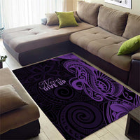 Lupus Warrior Area Rug Never Give Up Polynesian Style