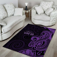 Lupus Warrior Area Rug Never Give Up Polynesian Style