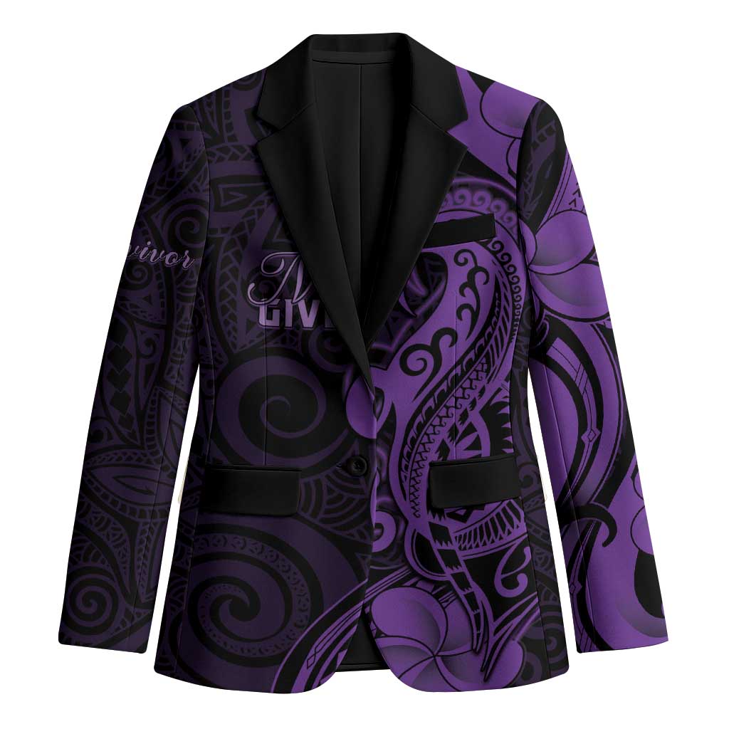 Personalised Lupus Warrior Blazer Never Give Up Polynesian Style LT05 Unisex Purple - Polynesian Pride