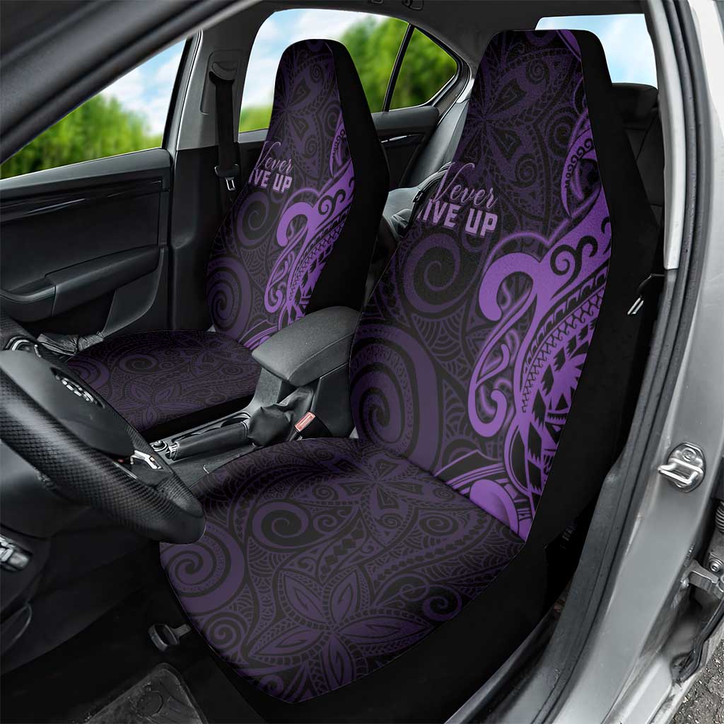 Lupus Warrior Car Seat Cover Never Give Up Polynesian Style