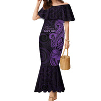 Personalised Lupus Warrior Family Matching Mermaid Dress and Hawaiian Shirt Never Give Up Polynesian Style LT05 Mom's Dress Purple - Polynesian Pride