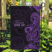 Lupus Warrior Garden Flag Never Give Up Polynesian Style LT05 Garden Flag Purple - Polynesian Pride