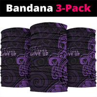 Lupus Warrior Neck Gaiter Never Give Up Polynesian Style