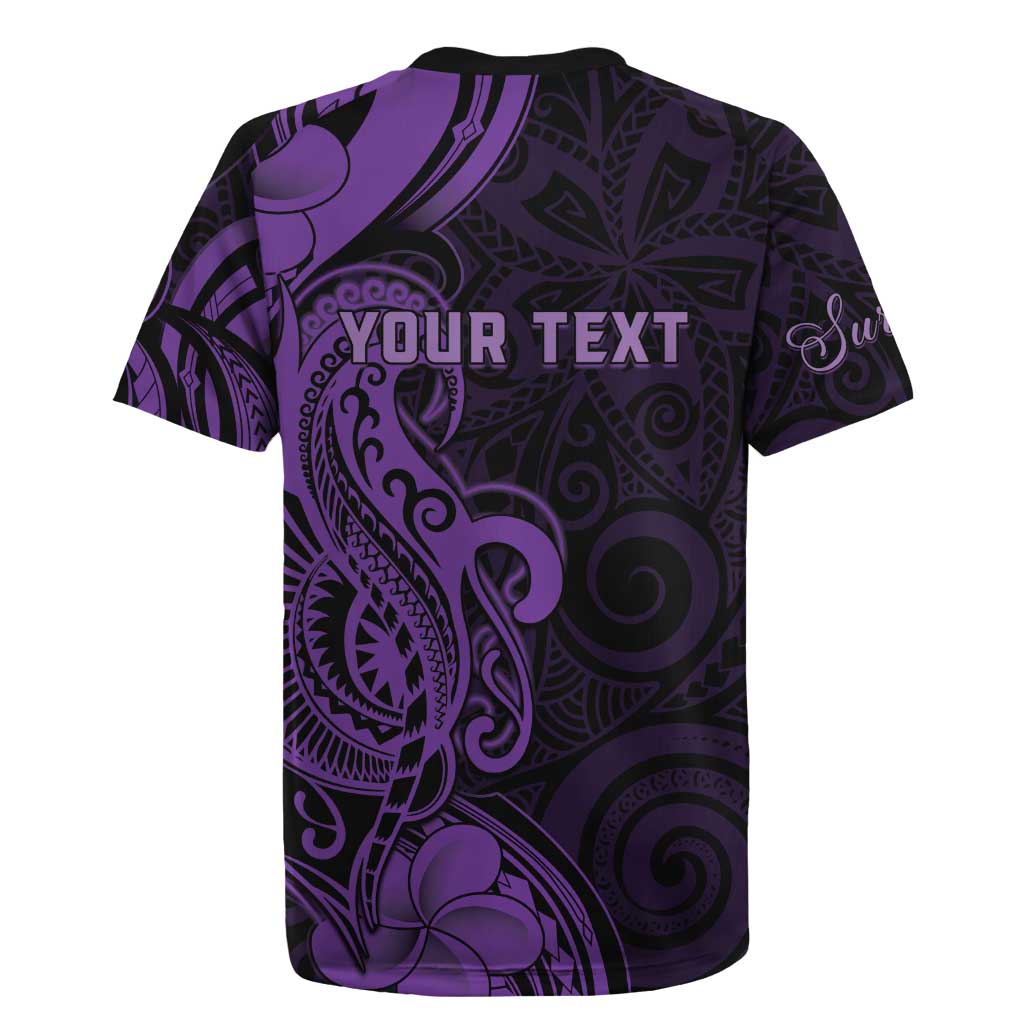 Personalised Lupus Warrior Rugby Jersey Never Give Up Polynesian Style