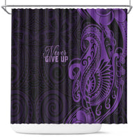 Lupus Warrior Shower Curtain Never Give Up Polynesian Style
