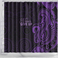 Lupus Warrior Shower Curtain Never Give Up Polynesian Style
