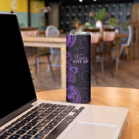 Personalised Lupus Warrior Skinny Tumbler Never Give Up Polynesian Style