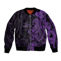 Personalised Lupus Warrior Sleeve Zip Bomber Jacket Never Give Up Polynesian Style