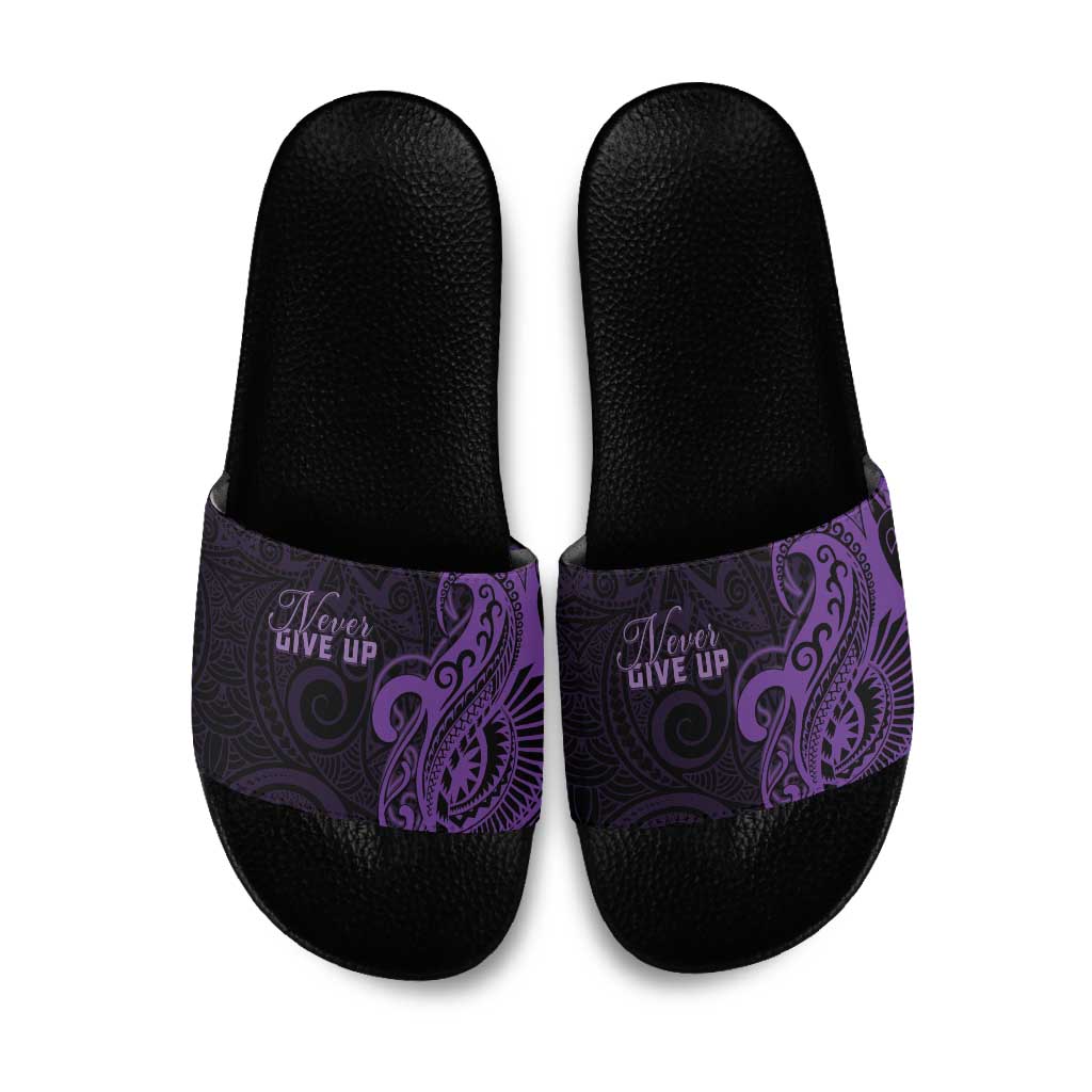 Lupus Warrior Slide Sandals Never Give Up Polynesian Style