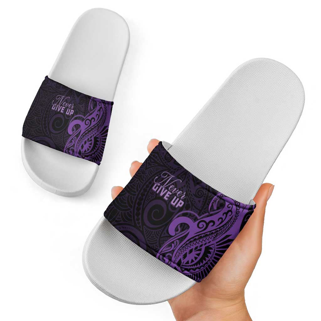 Lupus Warrior Slide Sandals Never Give Up Polynesian Style