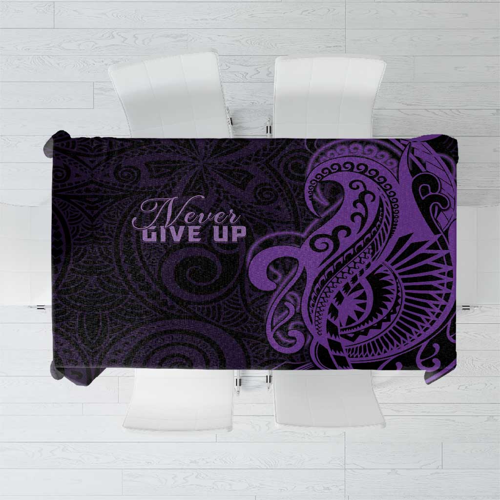 Lupus Warrior Tablecloth Never Give Up Polynesian Style LT05 Purple - Polynesian Pride