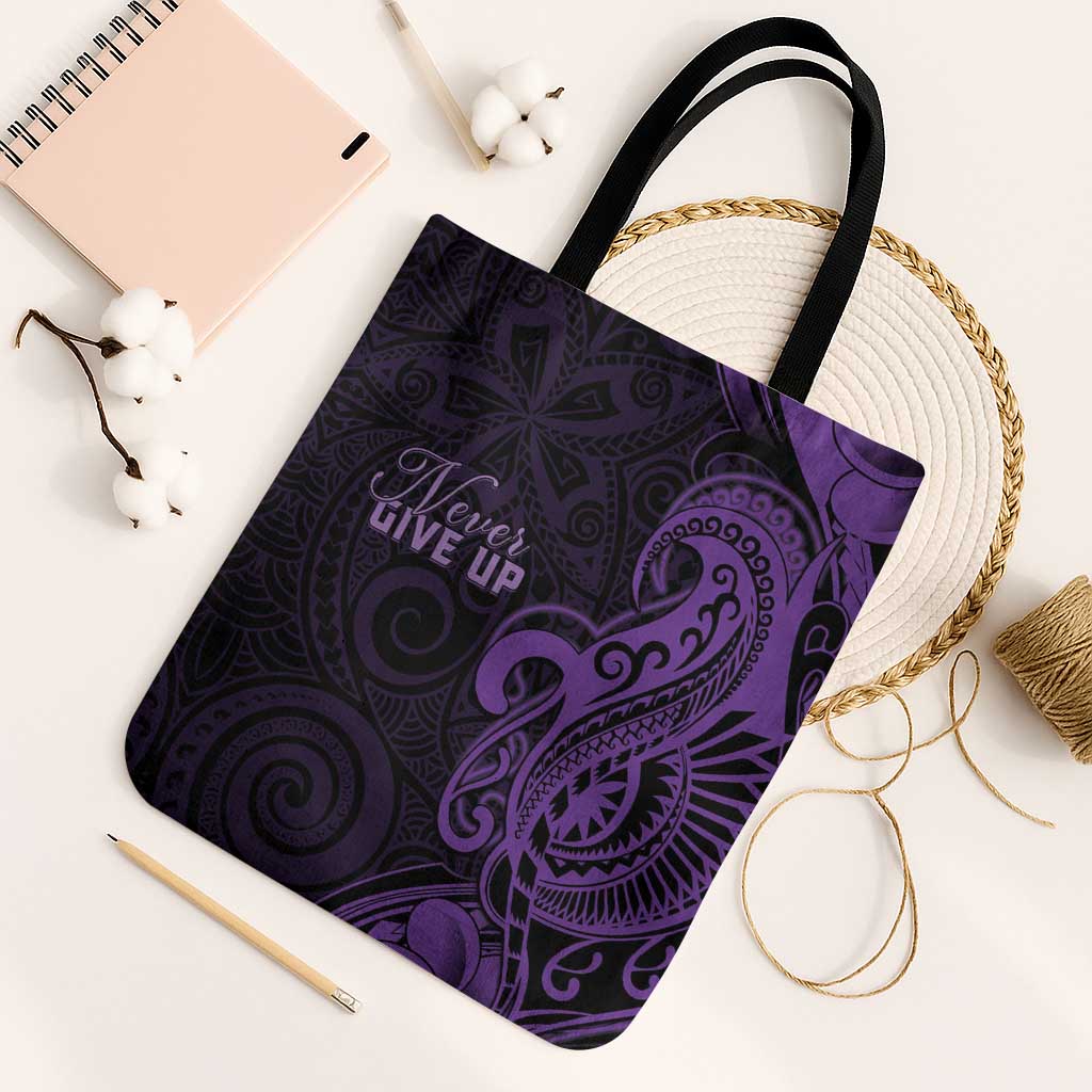Lupus Warrior Tote Bag Never Give Up Polynesian Style