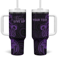 Personalised Lupus Warrior Tumbler With Handle Never Give Up Polynesian Style LT05 One Size: 40 oz Purple - Polynesian Pride