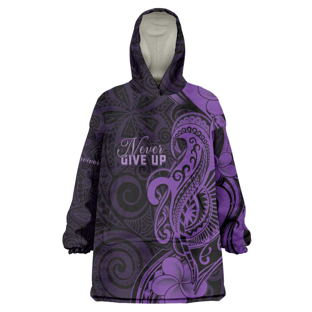 Personalised Lupus Warrior Wearable Blanket Hoodie Never Give Up Polynesian Style